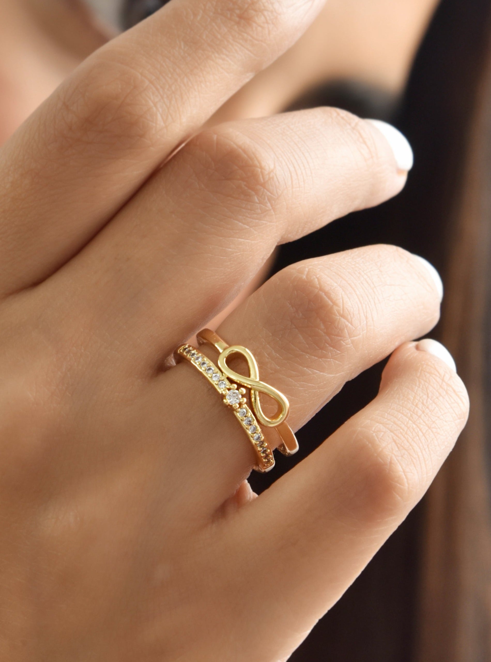 Yellow gold infinity on sale band