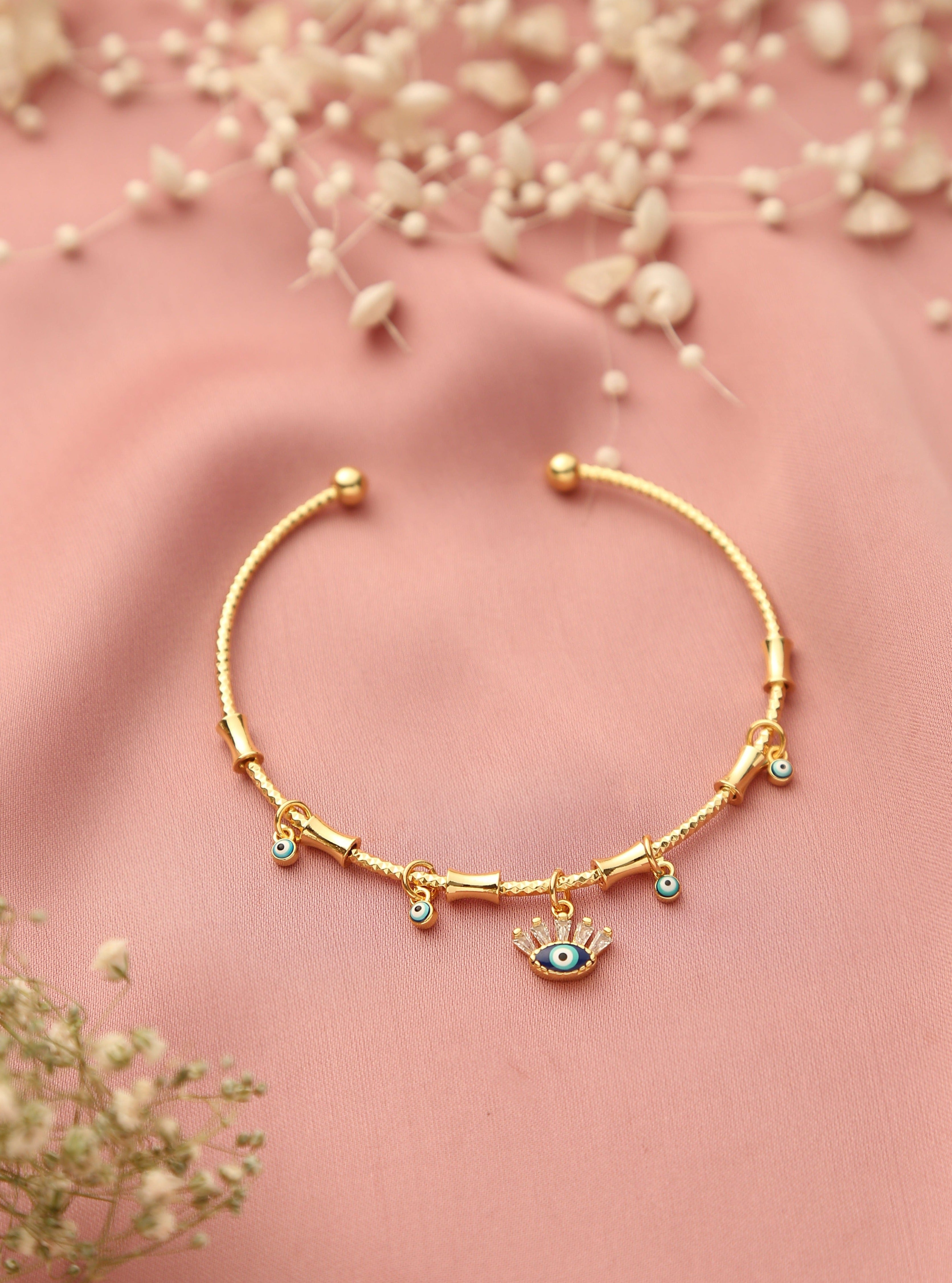 Gold charm clearance bangle bracelet