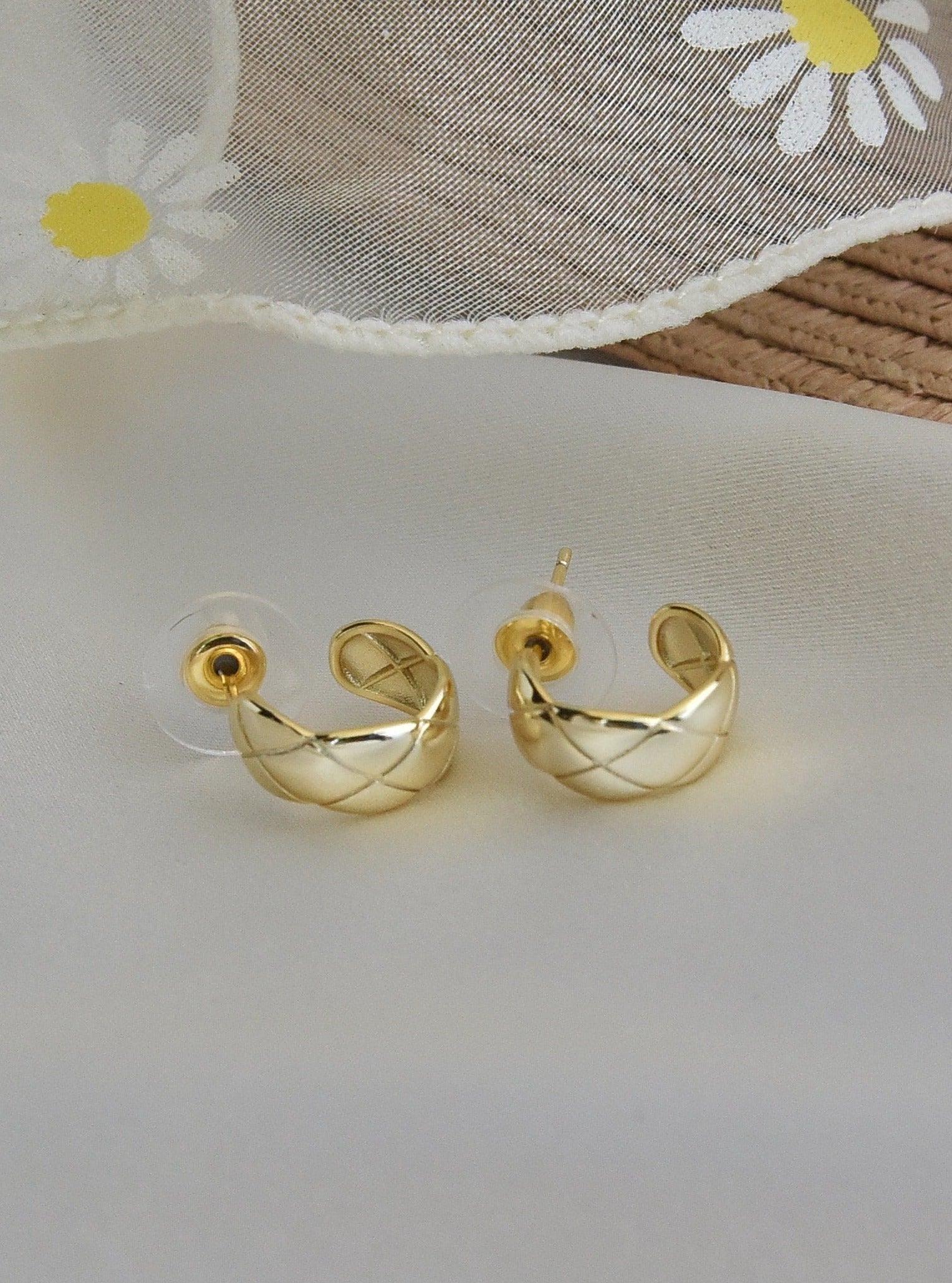 Gold plated hoop on sale earrings