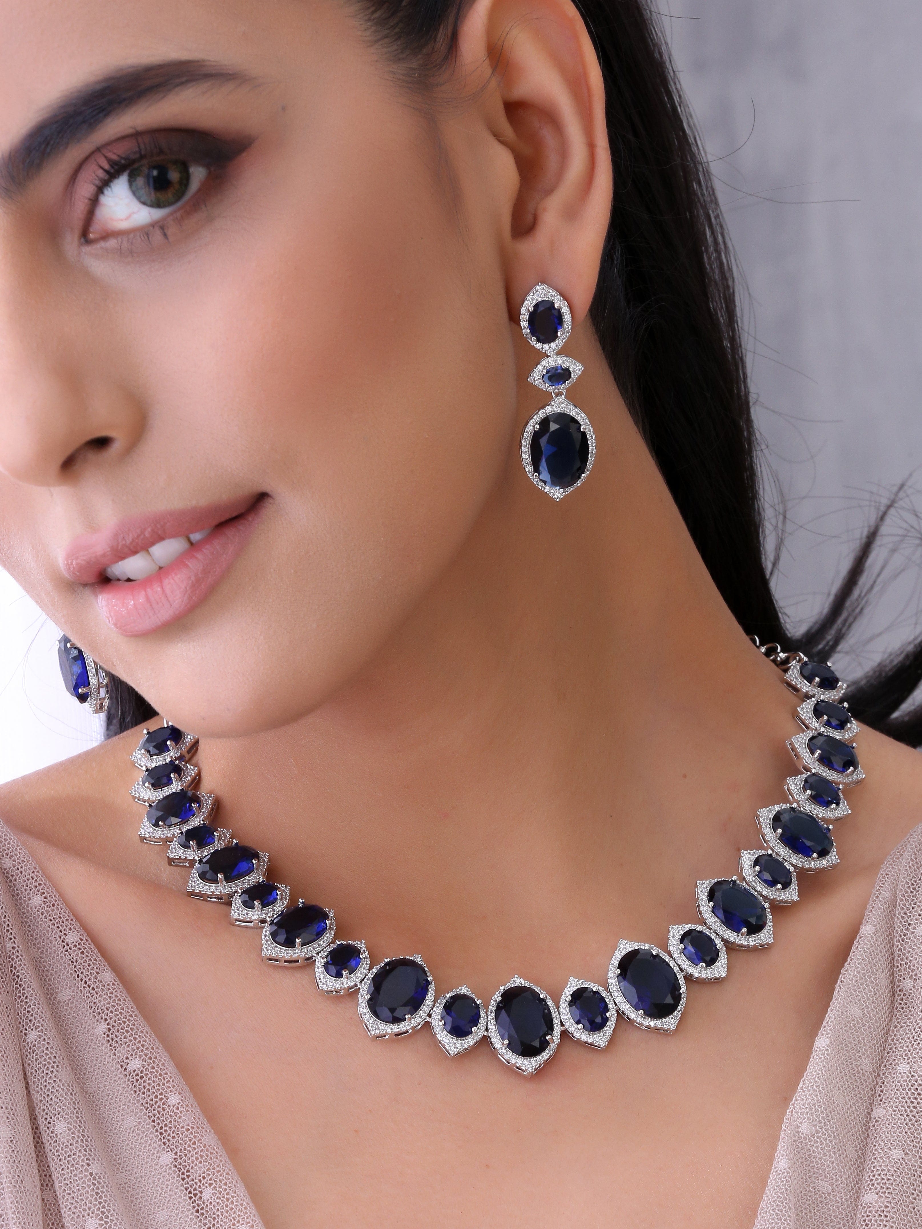 Sapphire on sale necklace pandora