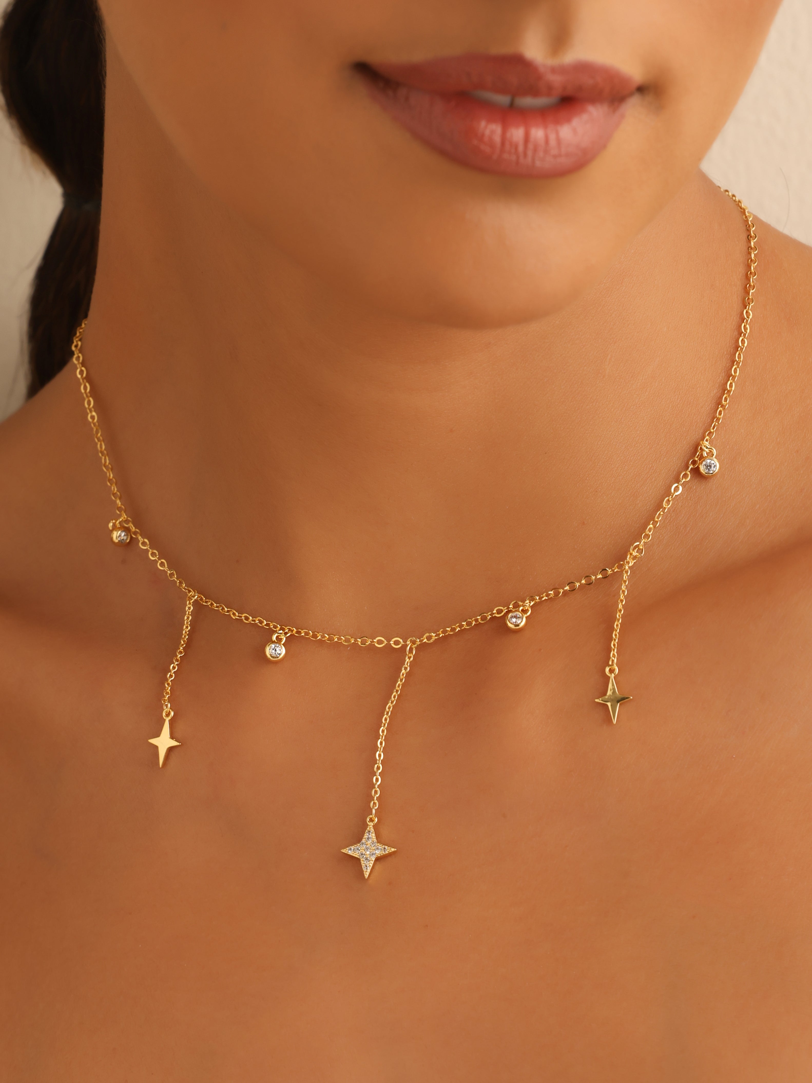 Leah Stars Charm Necklace