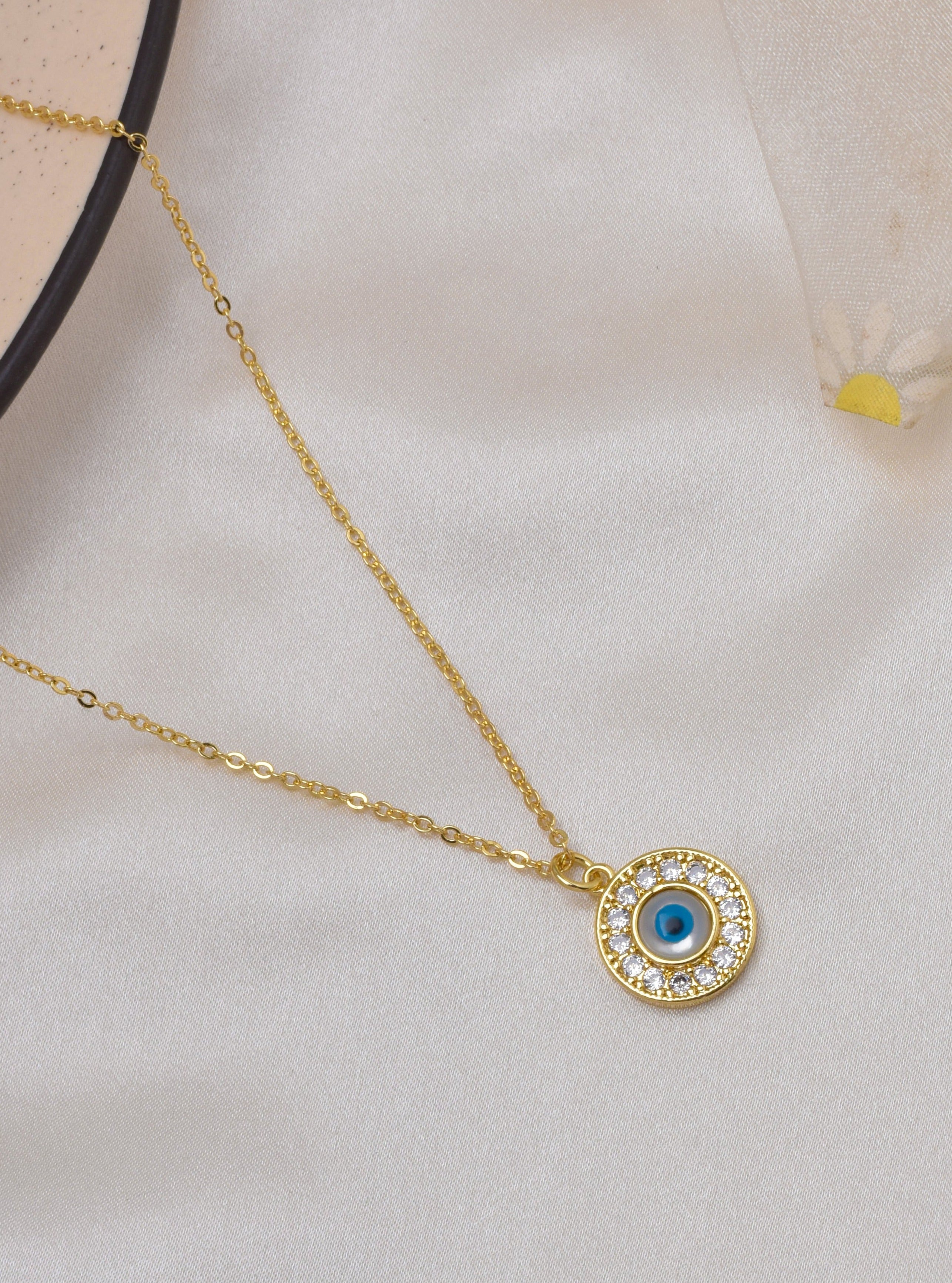 Gold Plated Silver Evil Eye Necklace – Curio Cottage