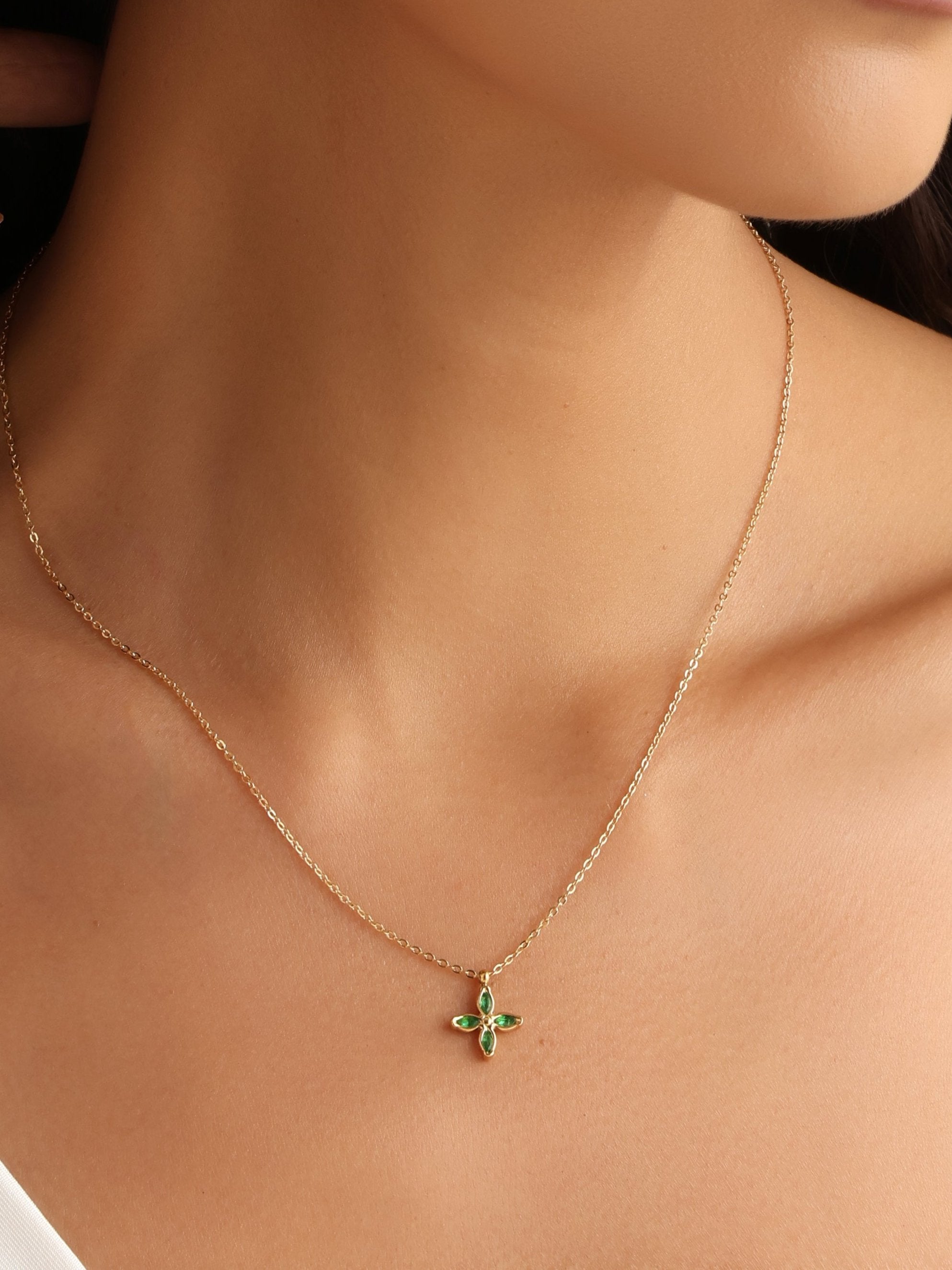 Four Leaf Clover Necklace-Green