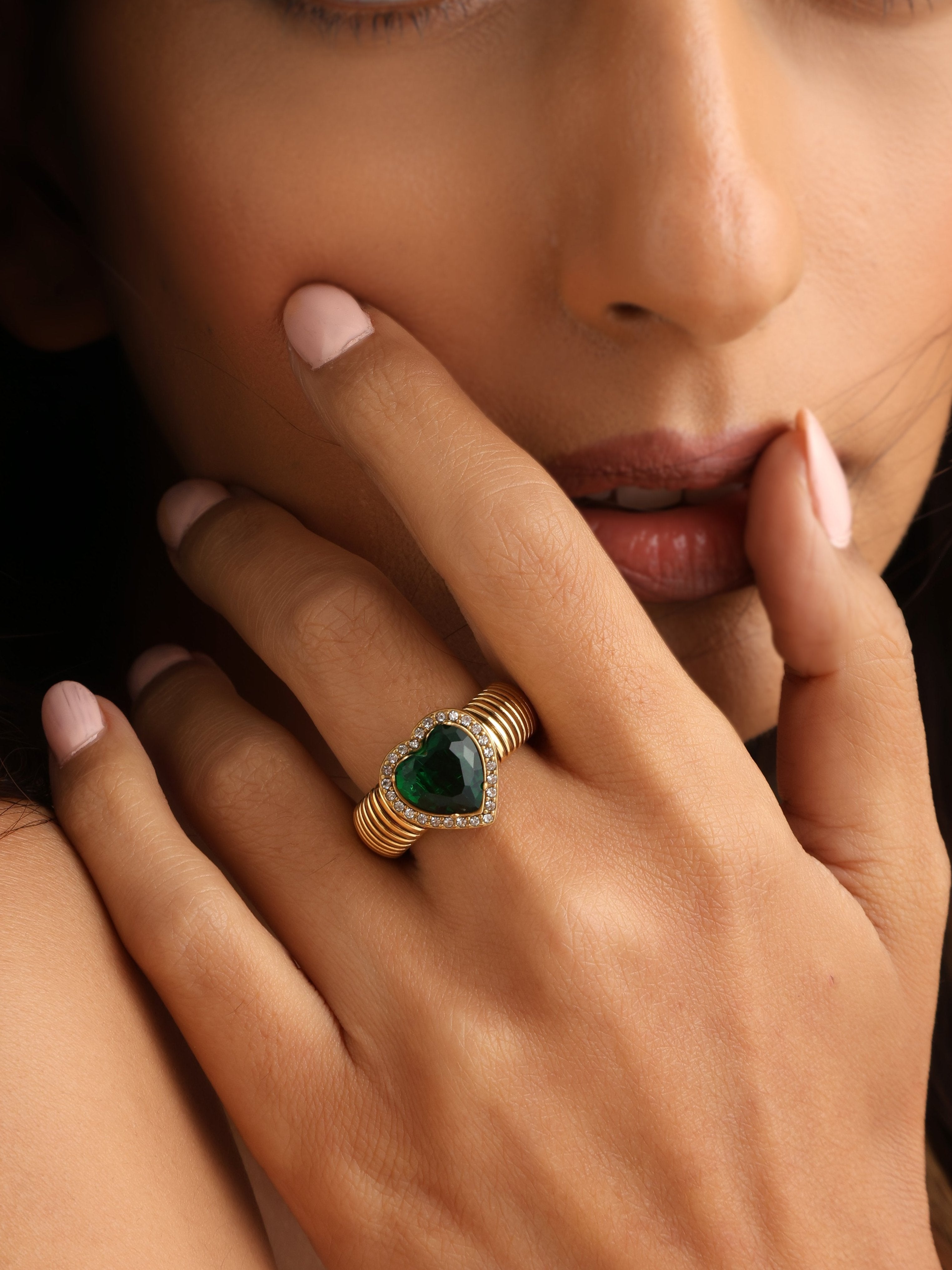 Emerald Heart Ring