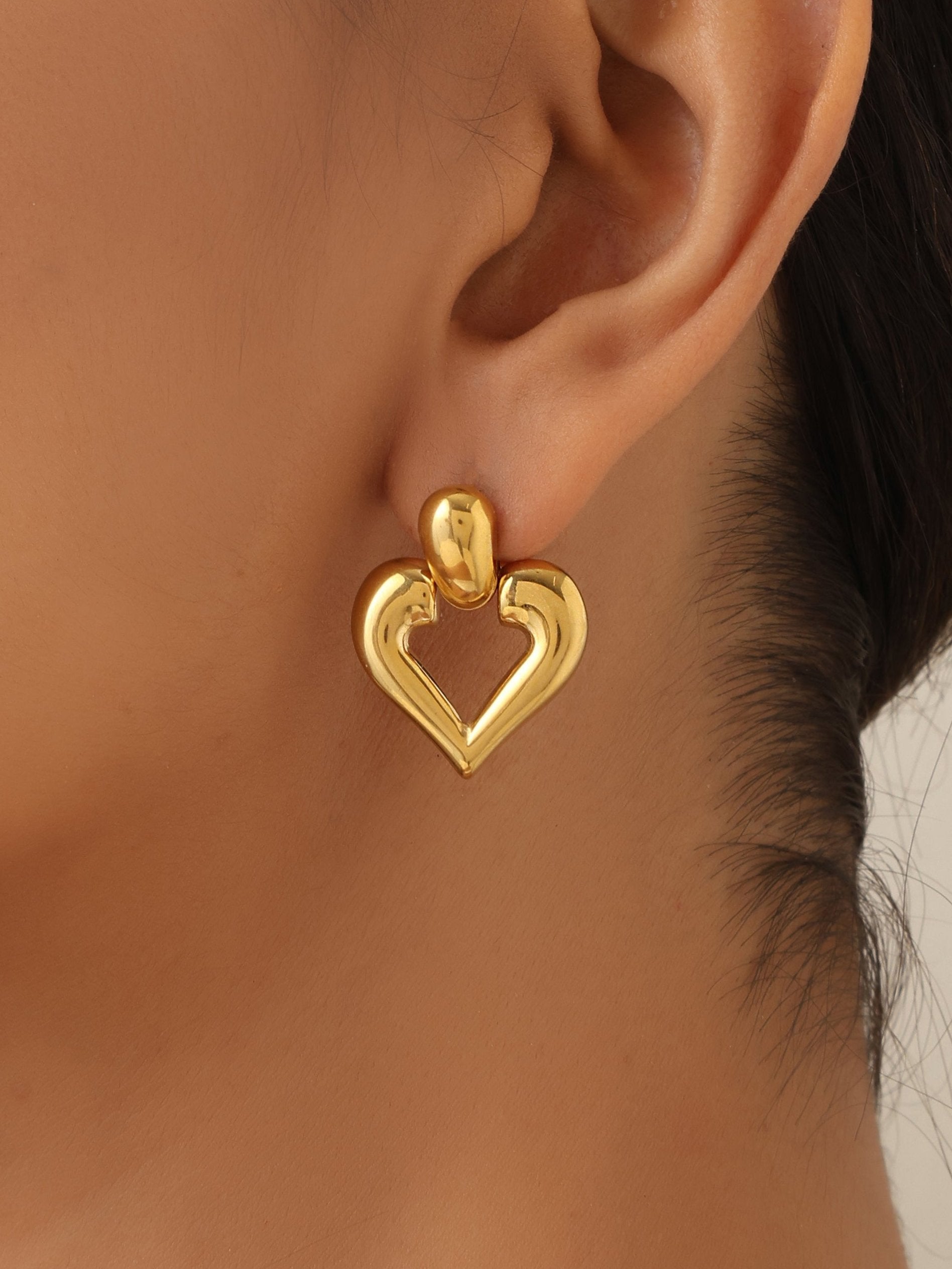 Hollow Heart Earrings