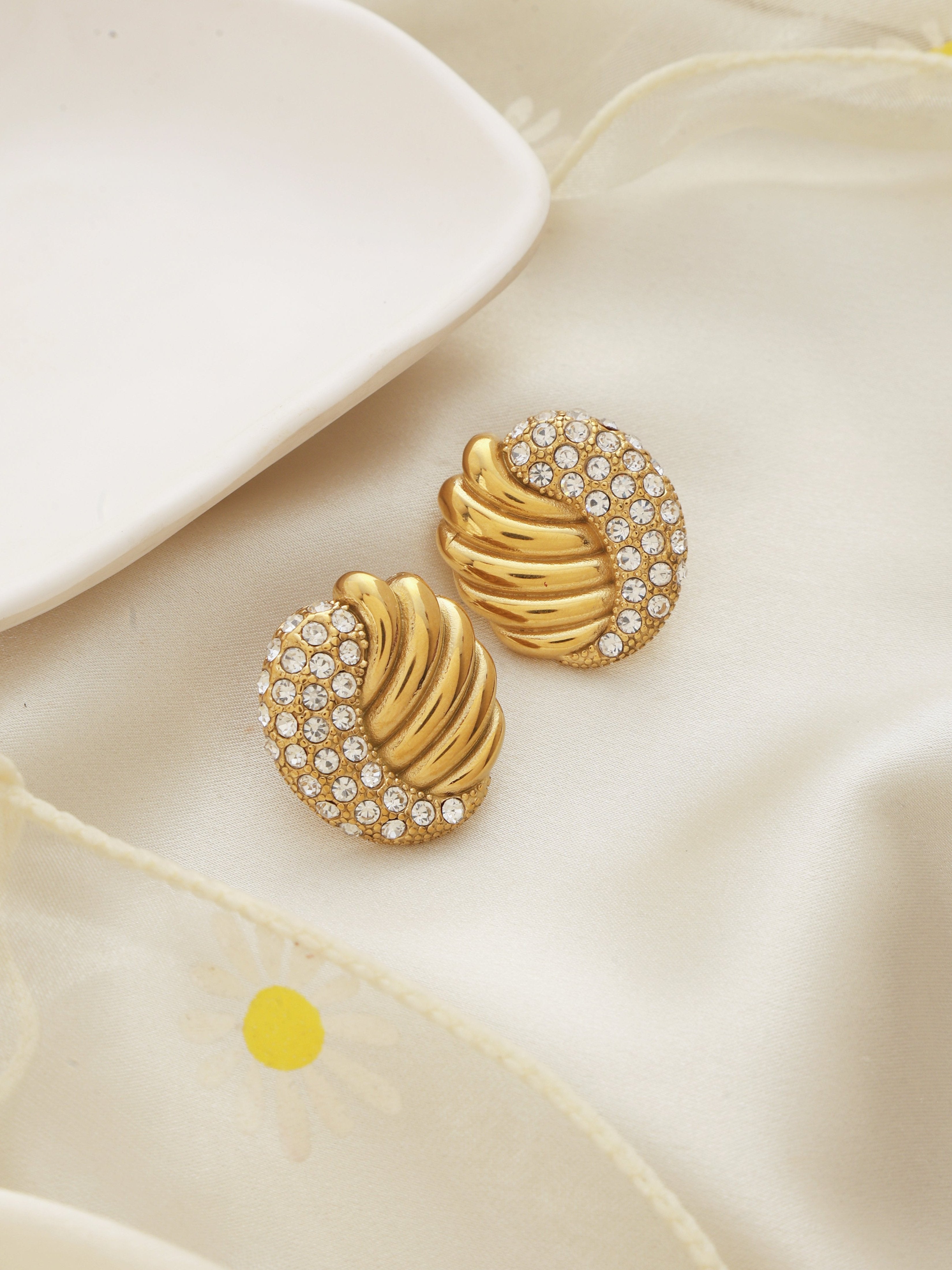 Diamante Croissant Studs