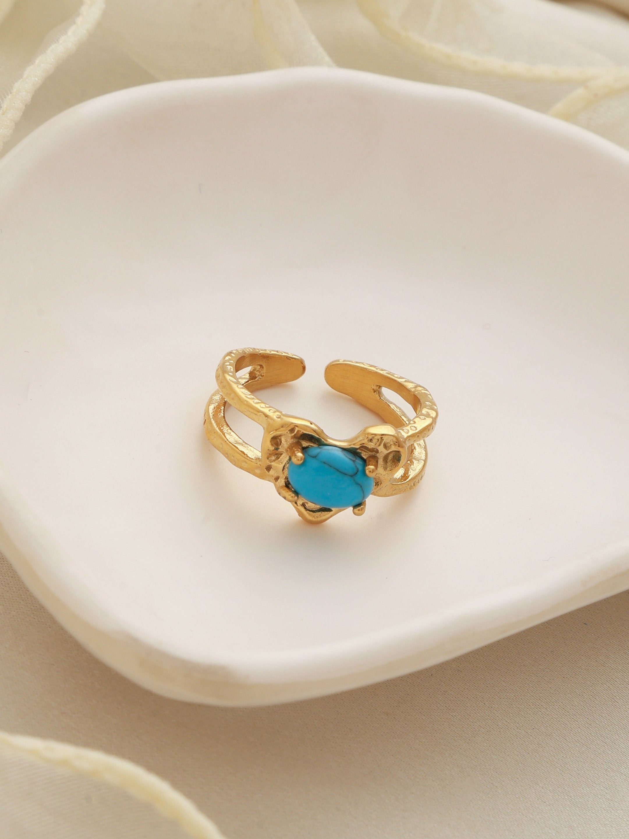 Turquoise Steel Ring