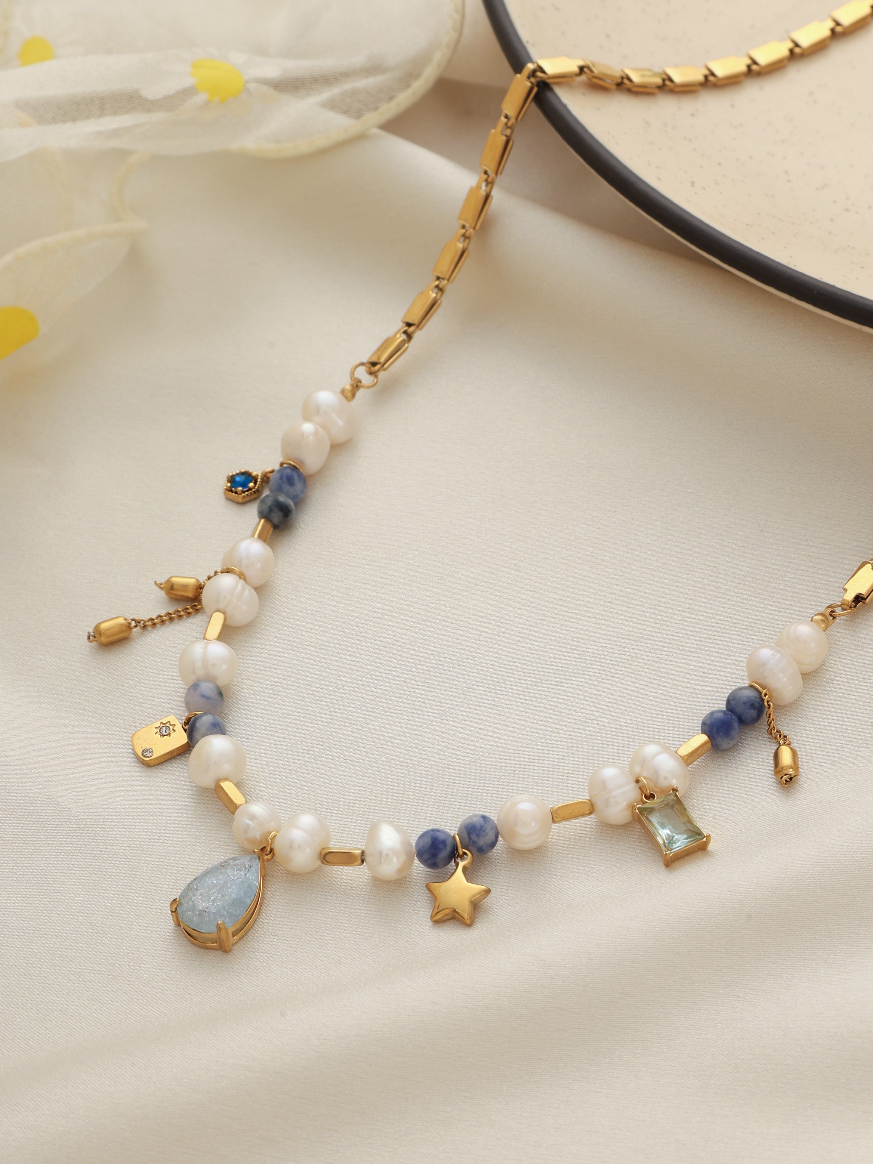 Blue Ocean Fresh Water Pearl Necklace