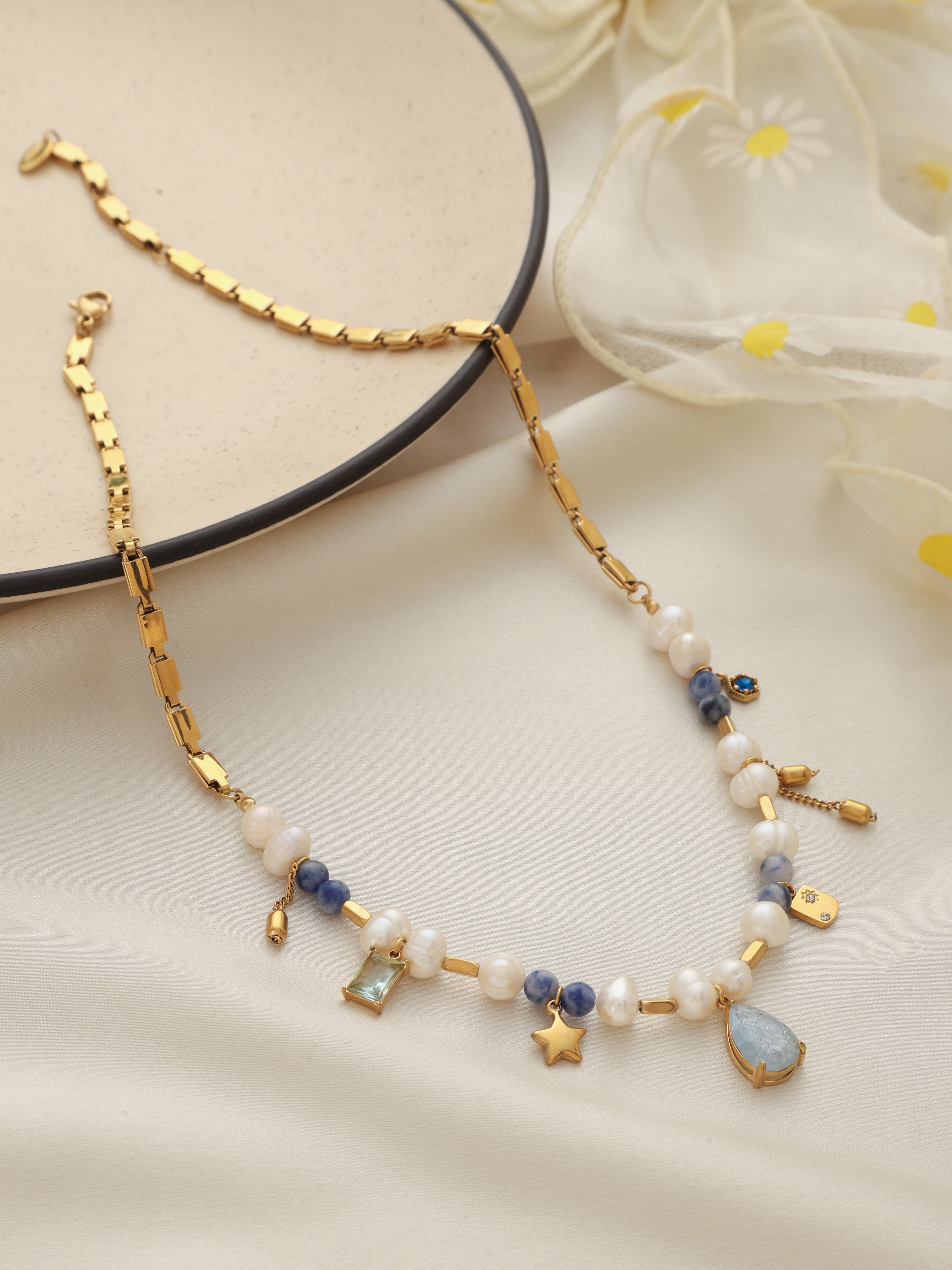 Blue Ocean Fresh Water Pearl Necklace