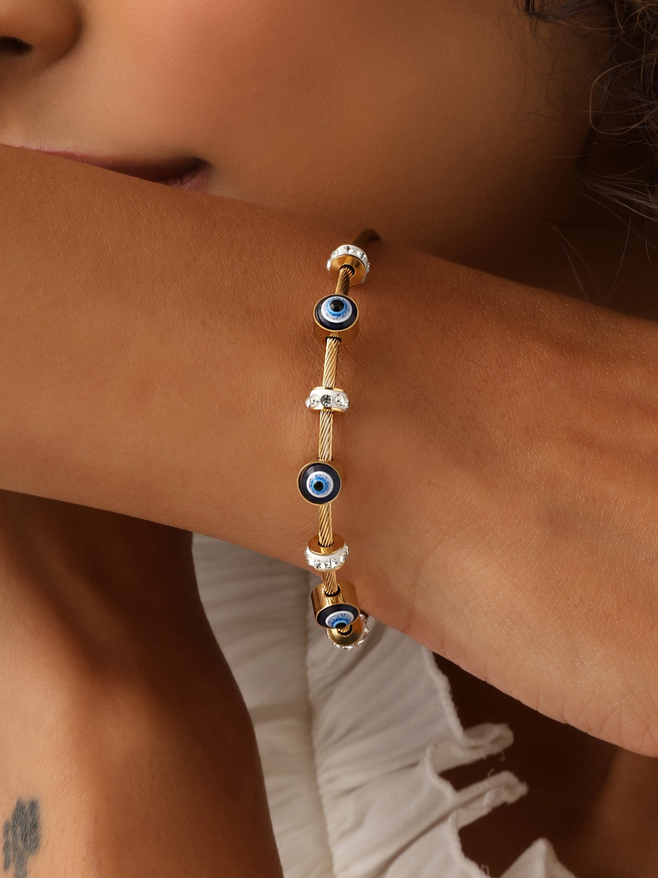 Waterproof Evil Eye Bangle