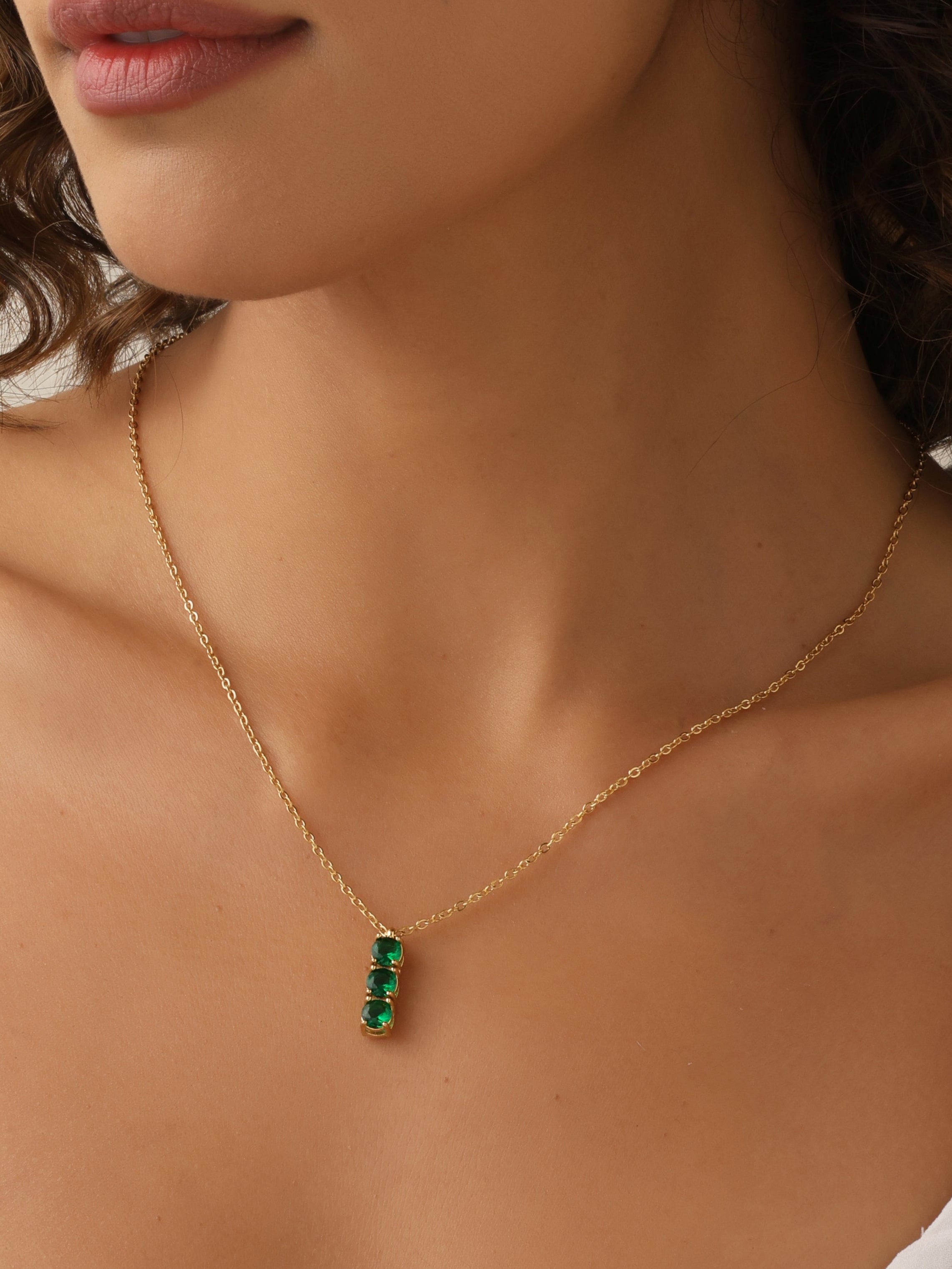 Minimalist Emerald Necklace