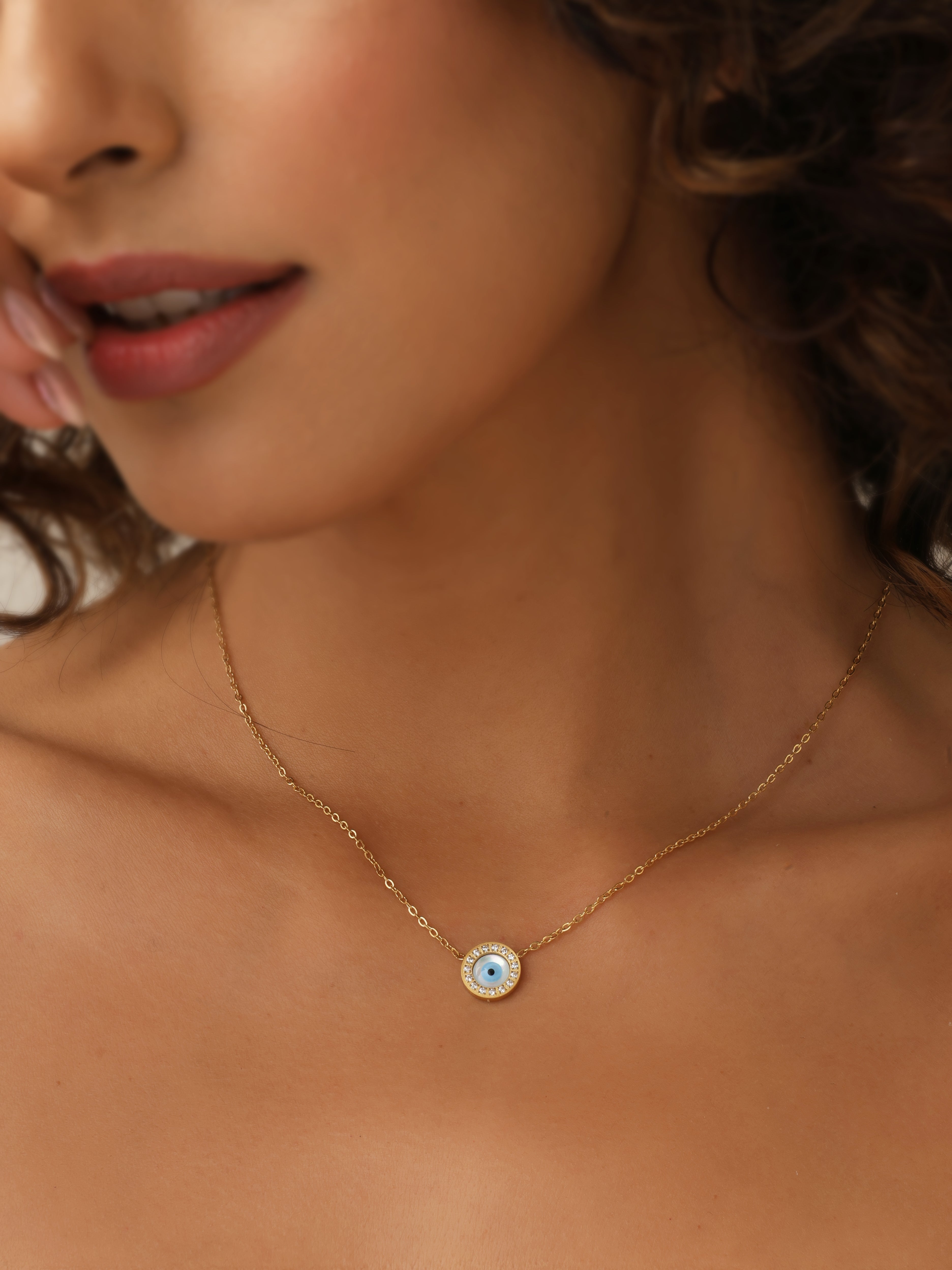 Mother Of Pearl Eye Necklace