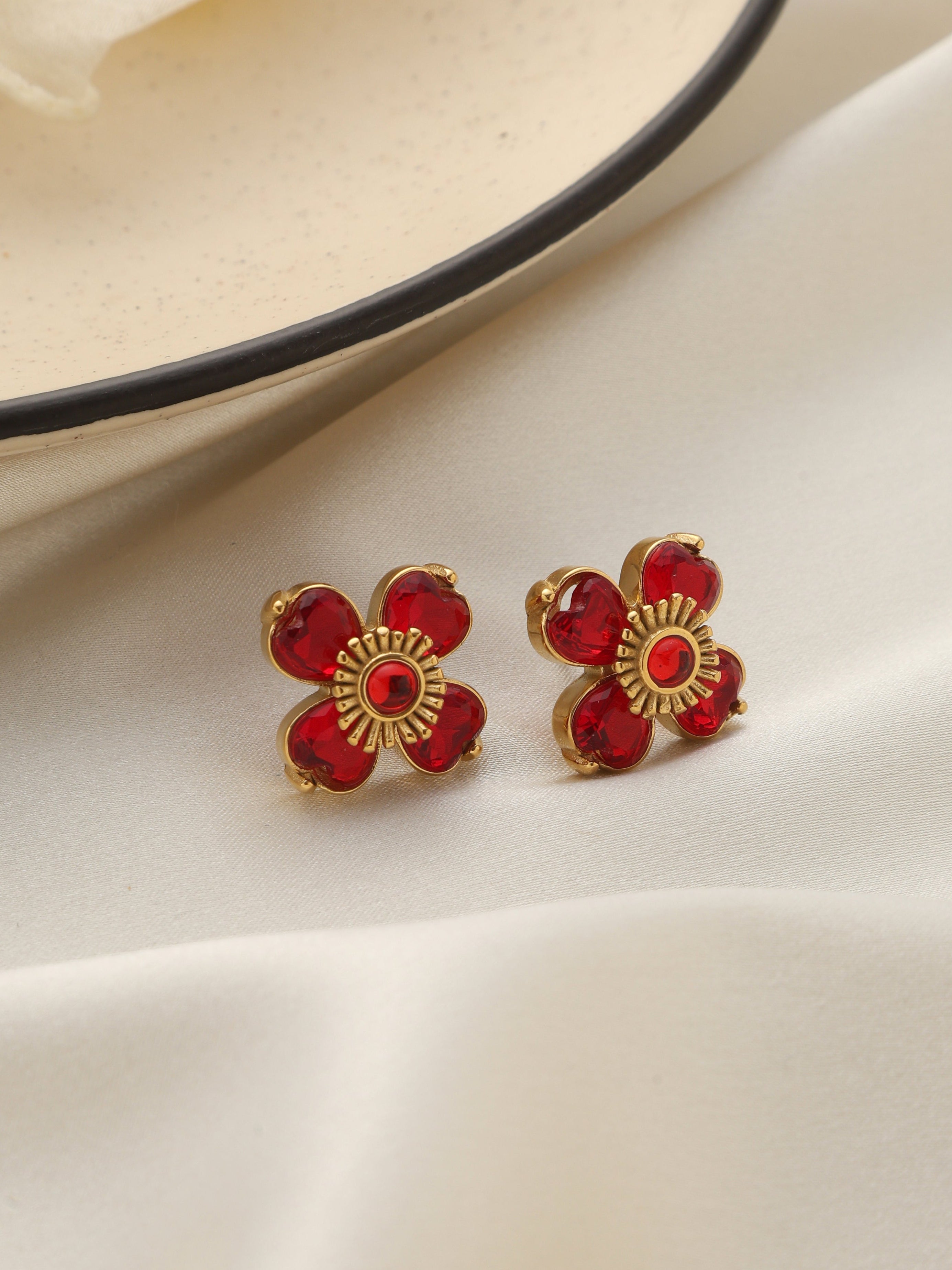 Red Petal Studs