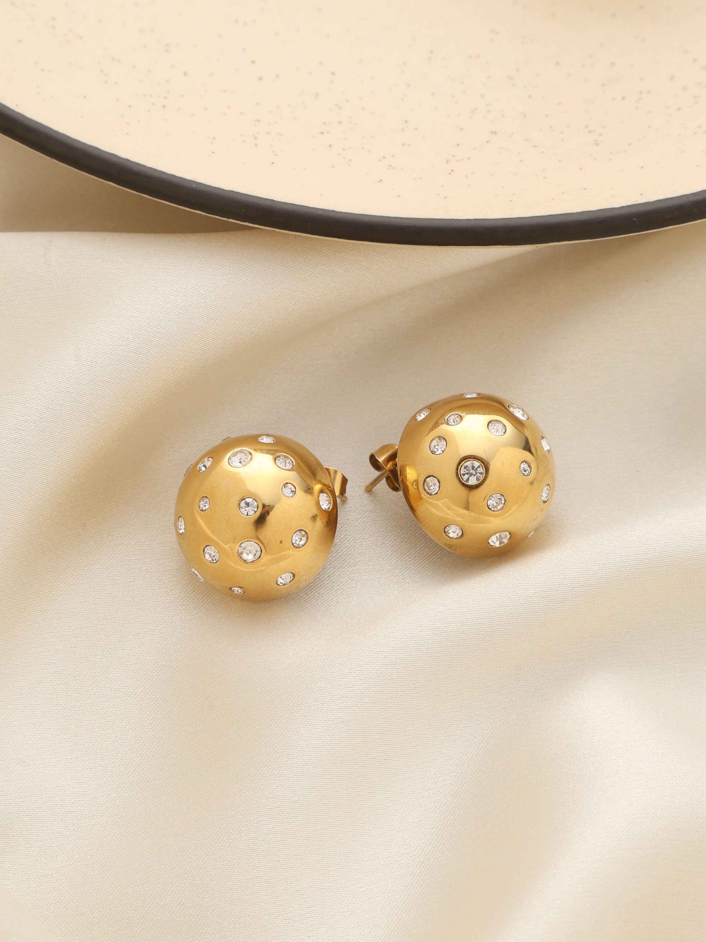 Gold Button Studs