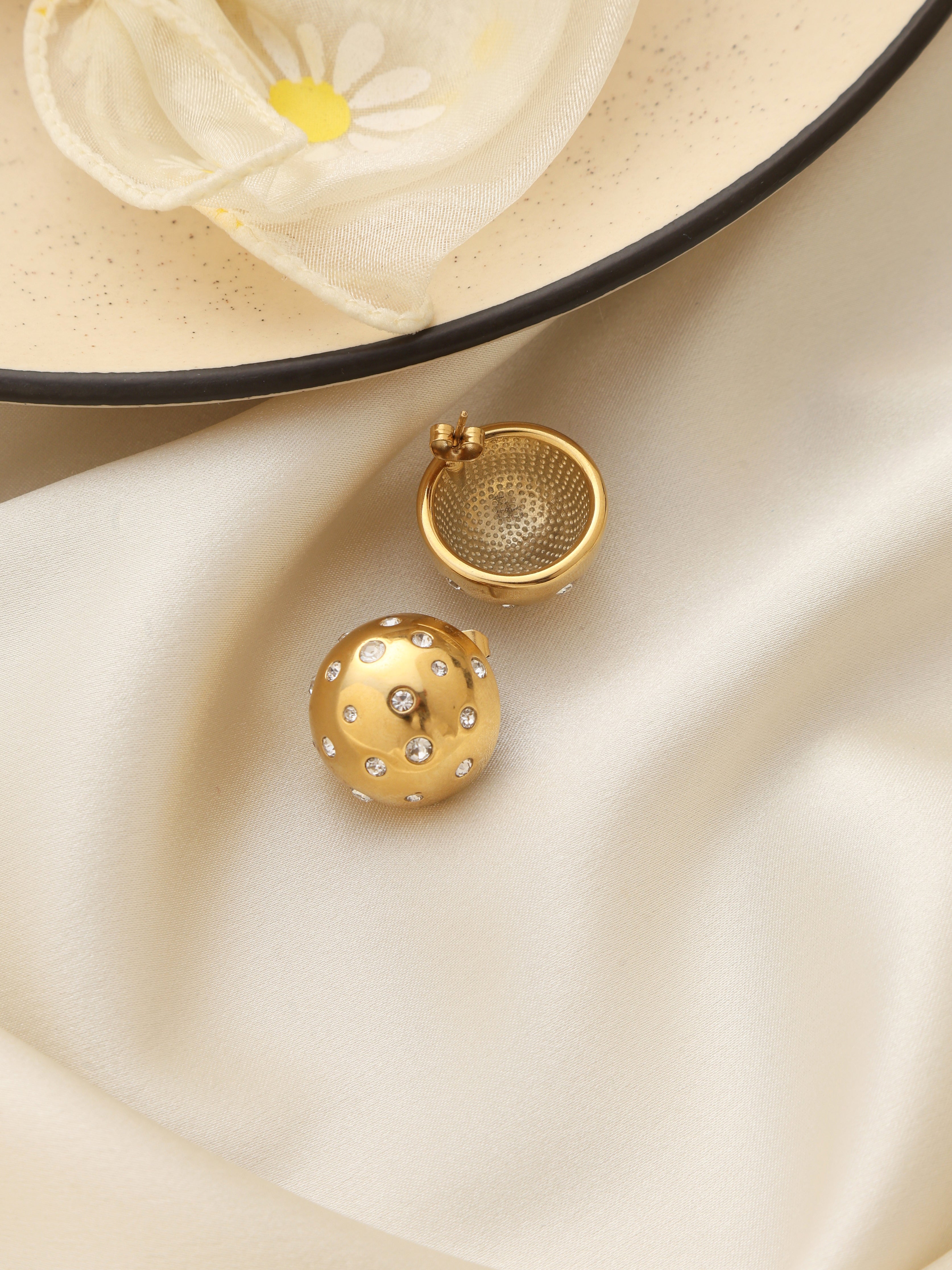 Gold Button Studs