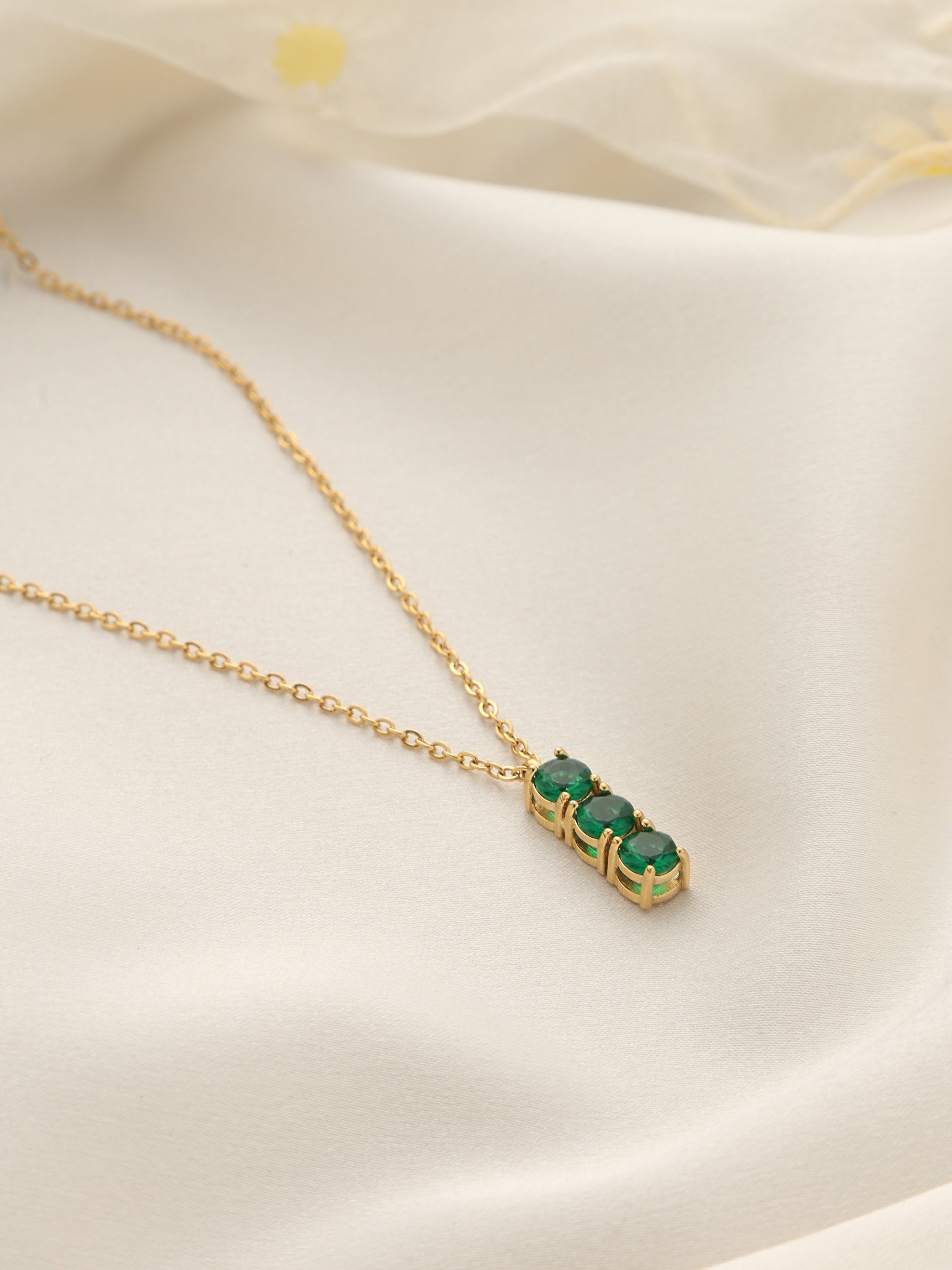 Minimalist Emerald Necklace