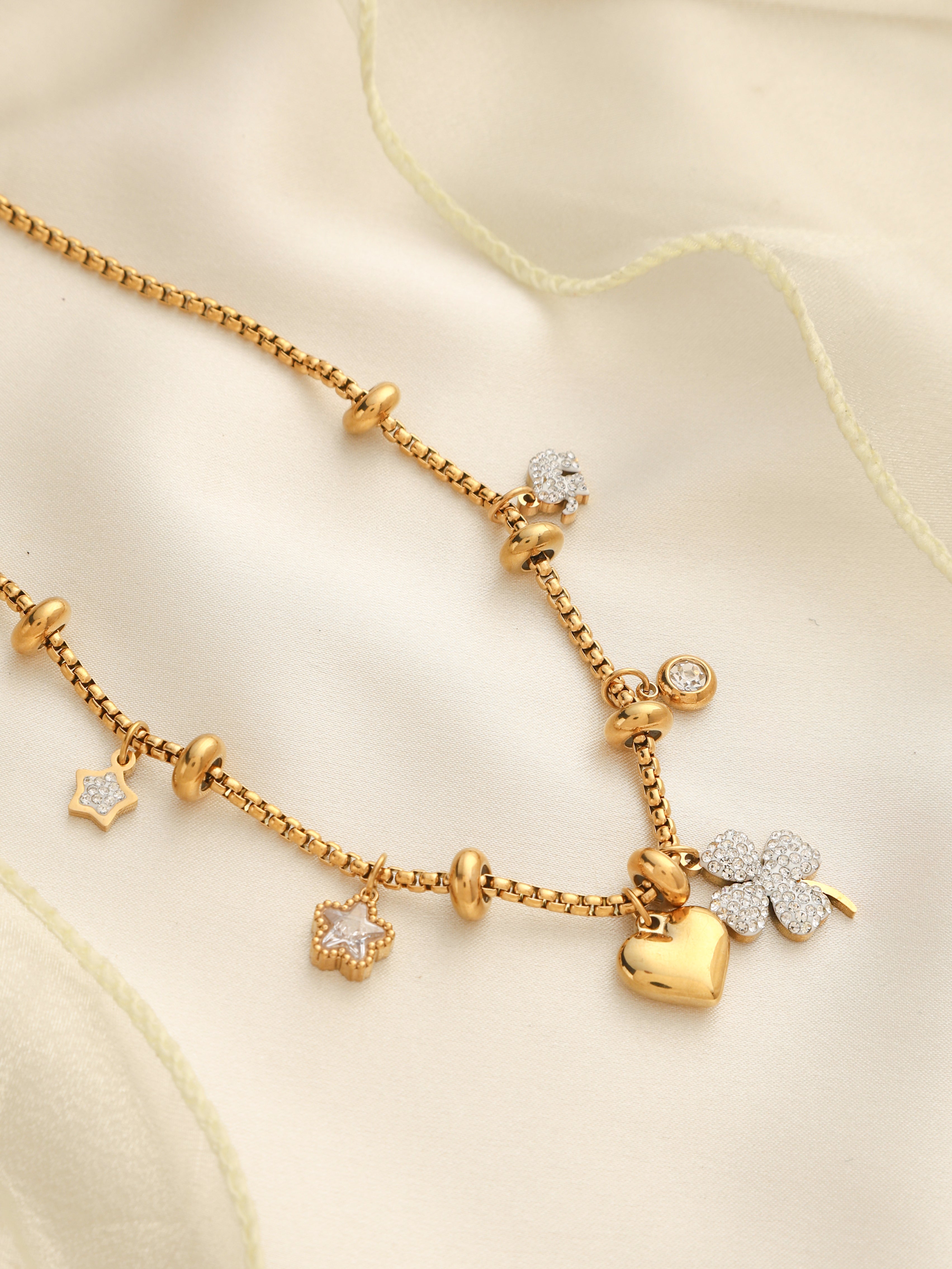 Charloette Clover Charms Necklace