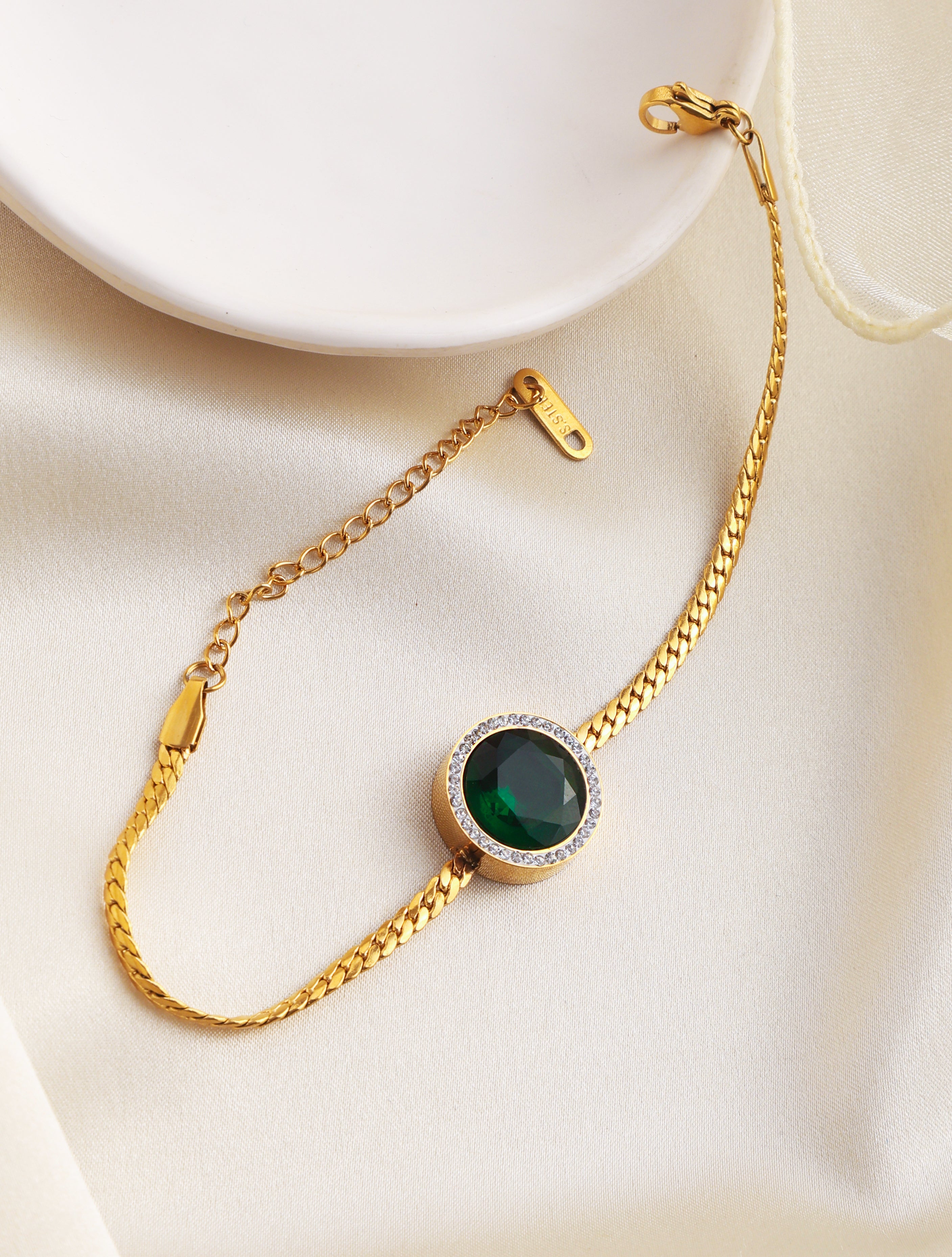 Jemima Large Emerald Bracelet