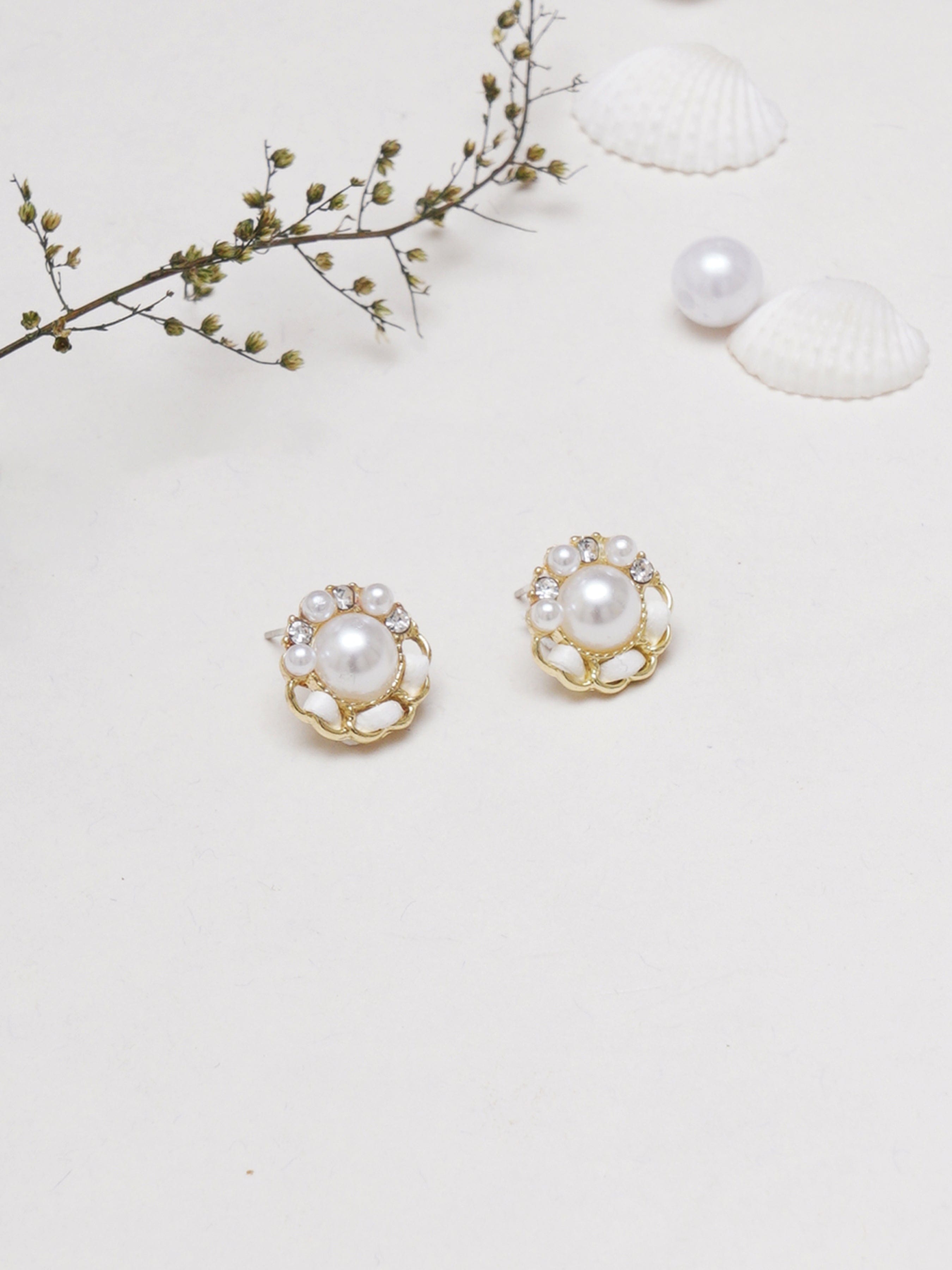 Metal Imitation Baroque Pearl Earrings Ladies Fashion - Temu