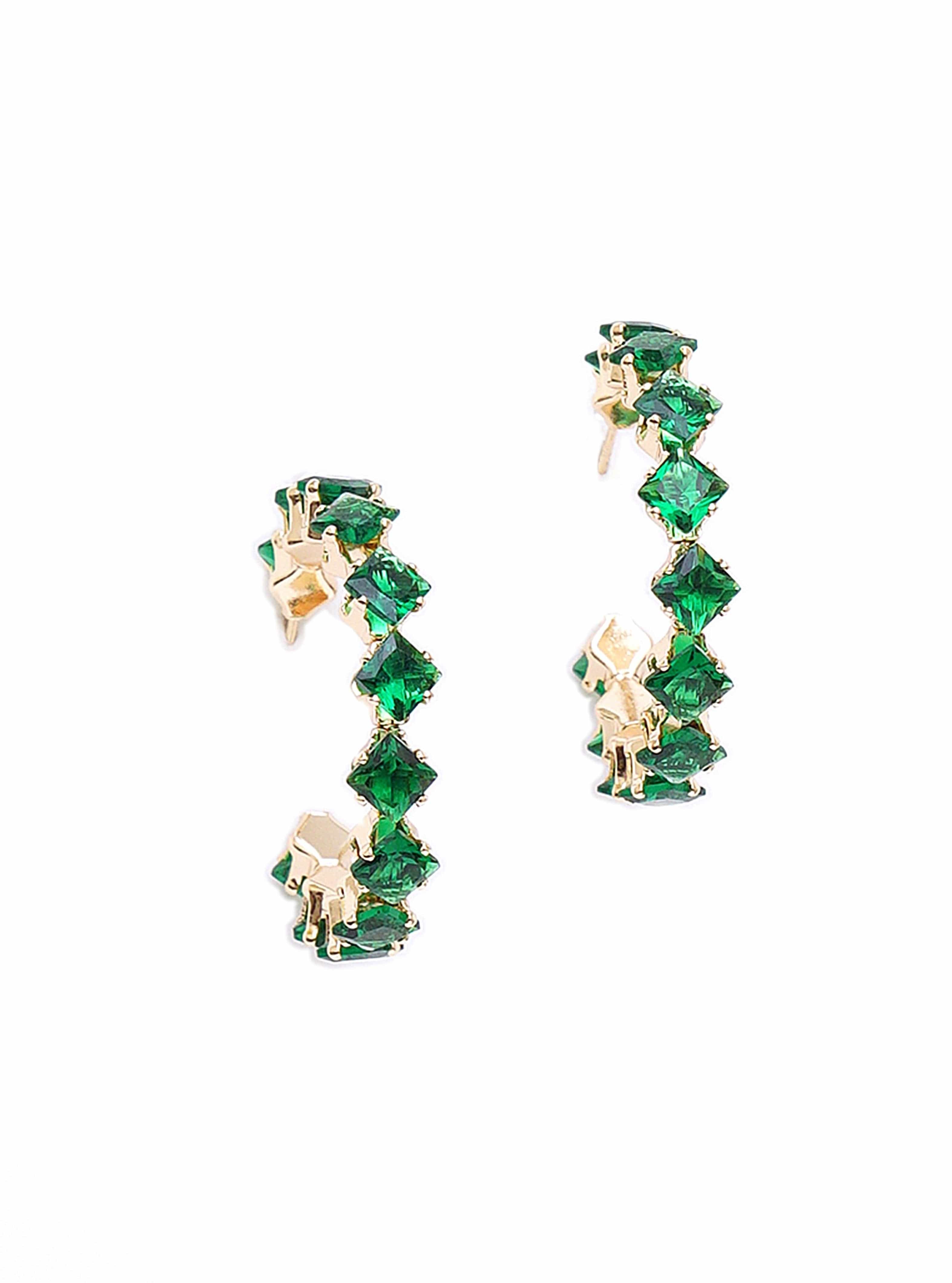 Klissaa earrings Emerald Large Hoop Earrings