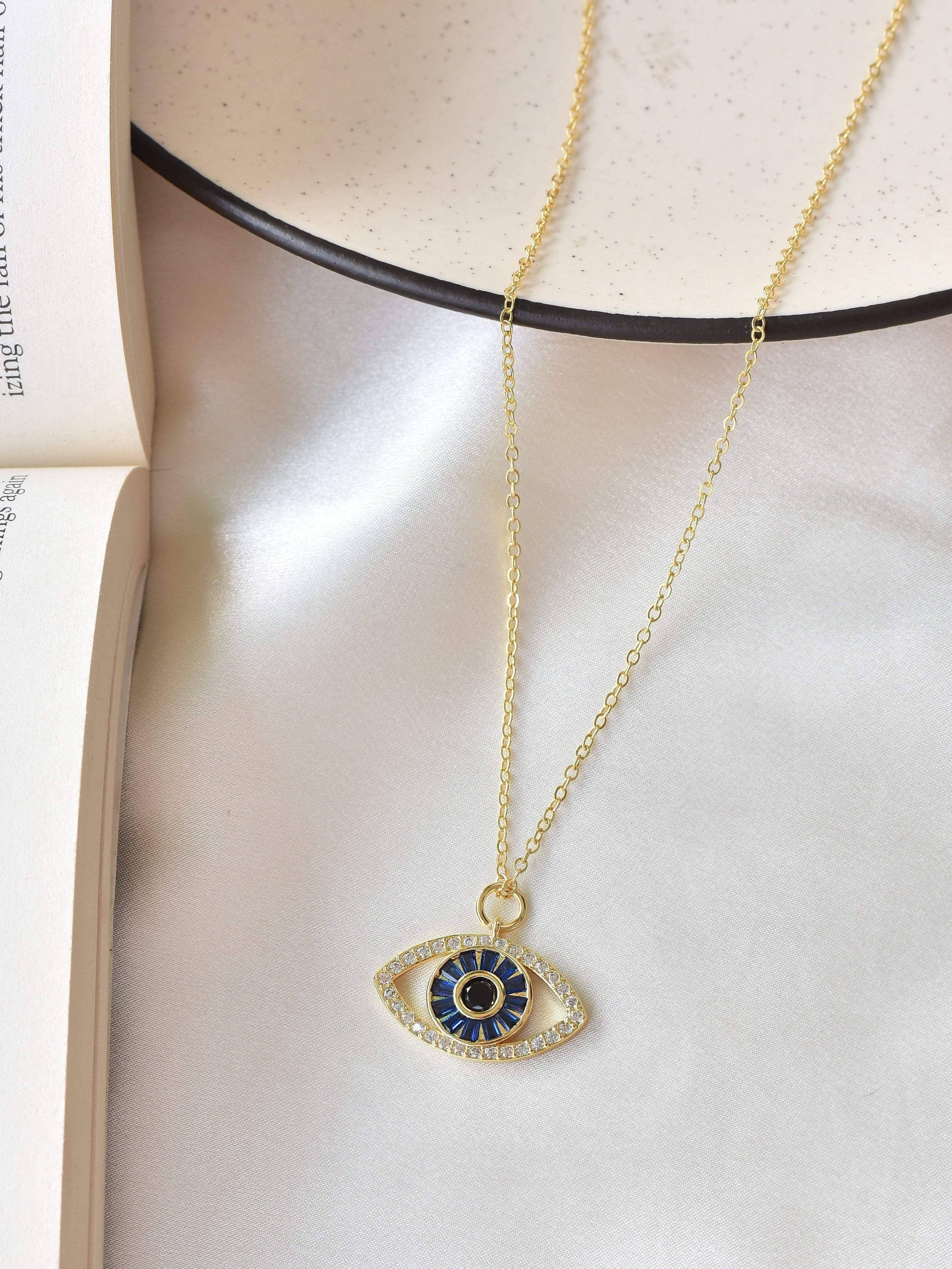 Cable Collectibles® Evil Eye Necklace in 18K Yellow Gold with Pavé Blue  Sapphires and Diamonds, 11mm | David Yurman